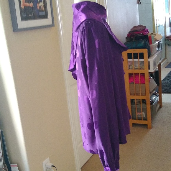 Poet by Nicola Vintage purple circle print Blouse size 12 - Picture 2 of 10